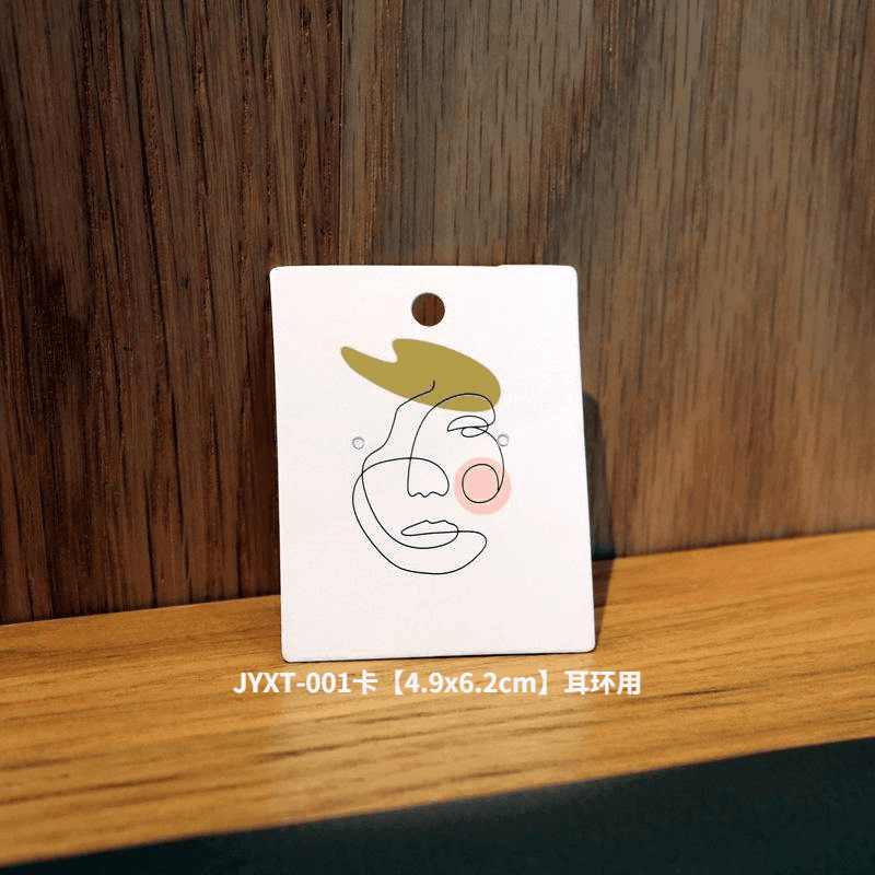 4.8x6.2cm- 200張特色耳環卡片飾品紙卡 銅卡紙厚實歐美設計展示包裝卡片 OPP袋請另購「GF03」 - 安蘋飾品